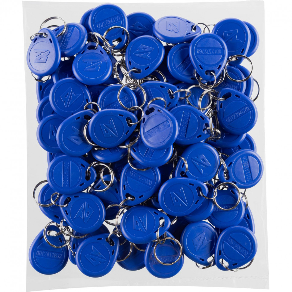 Брелок бесконтактный Bigtech EM-Marine чтение, с номером синий (100шт/уп)