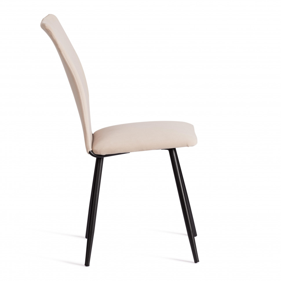 Стул обеденный La Rousse (2 шт. в упаковке) NEW, велюр, бежевый/черный, 7, 45х55х93 см