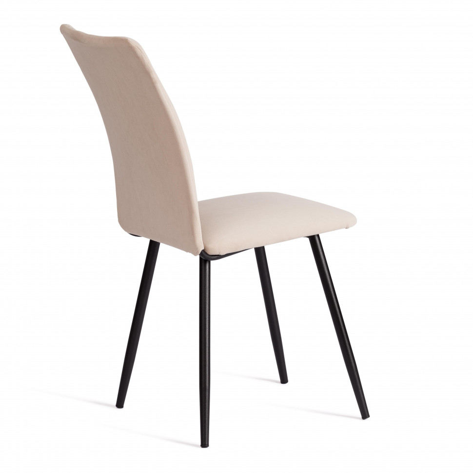 Стул обеденный La Rousse (2 шт. в упаковке) NEW, велюр, бежевый/черный, 7, 45х55х93 см
