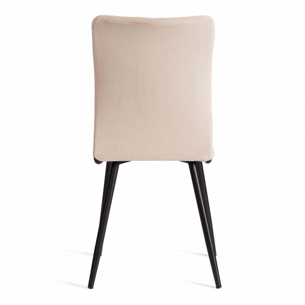 Стул обеденный La Rousse (2 шт. в упаковке) NEW, велюр, бежевый/черный, 7, 45х55х93 см