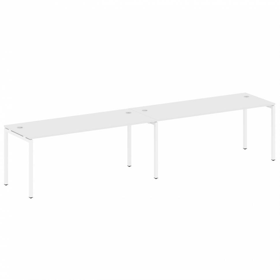 Metal System Quattro Рабочая станция на 2 места на П-образном м/к 40БП.СМ-2.5 Белый/Металл Белый 360