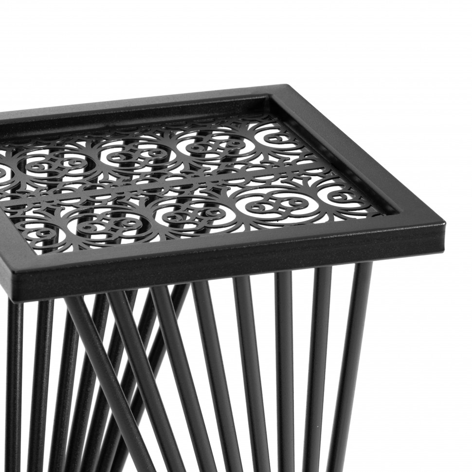 Кофейный стол/подставка Osteria/Остерия металл, черный, 25,5х25,5х59 см