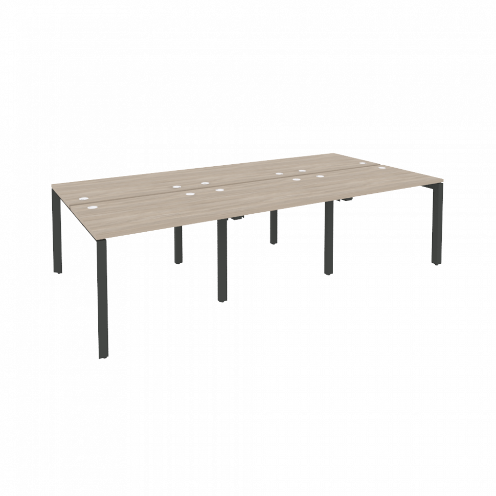 Onix Рабочая станция на П-образном м/к O.MP-D.RS-6.1.7 Дуб Аттик/Металл Антрацит 2940*1475*750