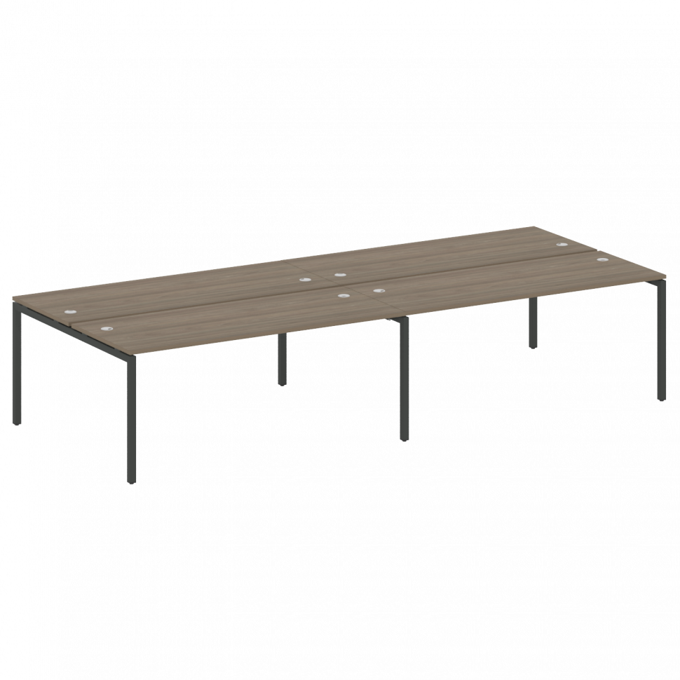 Metal System Quattro Рабочая станция на 4 места на П-образном м/к 40БП.СМ-4.5 Вяз Благородный/Металл