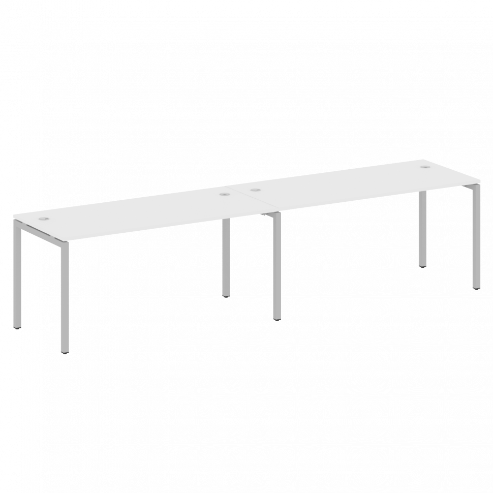 Metal System Quattro Рабочая станция на 2 места на П-образном м/к 40БП.СМ-2.4 Белый/Металл Серый 320