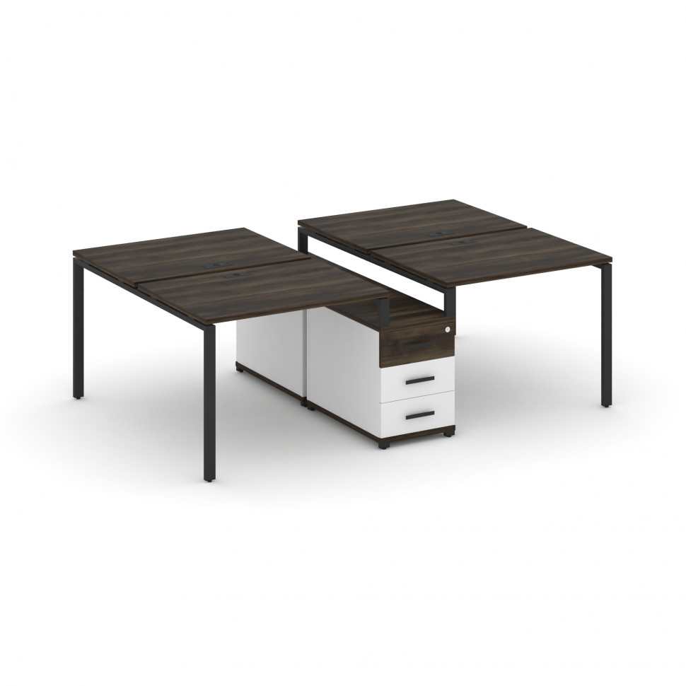 Concept Рабочая станция 4 места с двухсторонней опорной тумбой CN.DRS-309 B Дуб Мали/Белый Бриллиант Concept Рабочая станция 4 места с двухсторонней опорной тумбой CN.DRS-309 B Дуб Мали/Белый Бриллиант