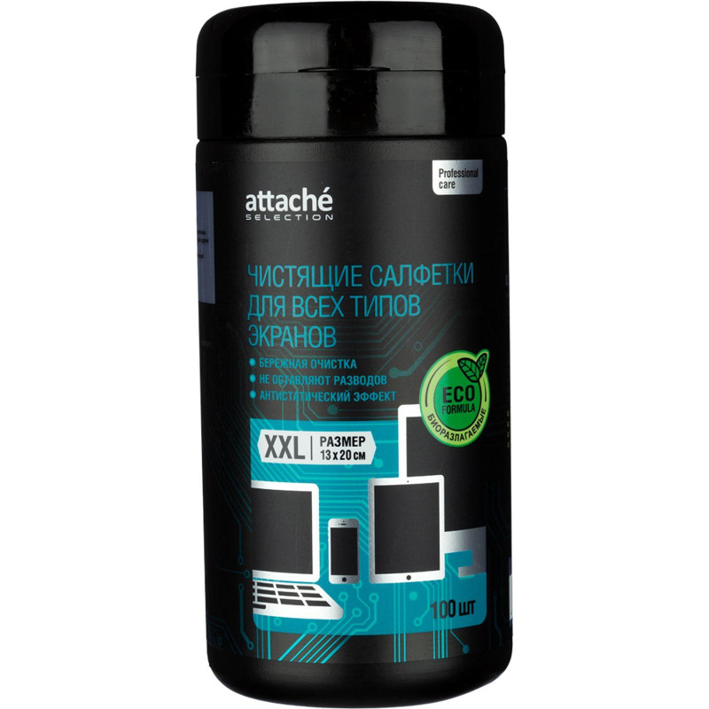 Салфетки д/экранов Luscan, туба, 100 шт, XXL, 13х20