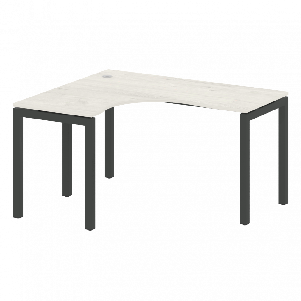 Metal System Quattro Стол криволинейный левый на П-образном м/к 50БП.СА-3 (L) Дуб Наварра/Металл Ант