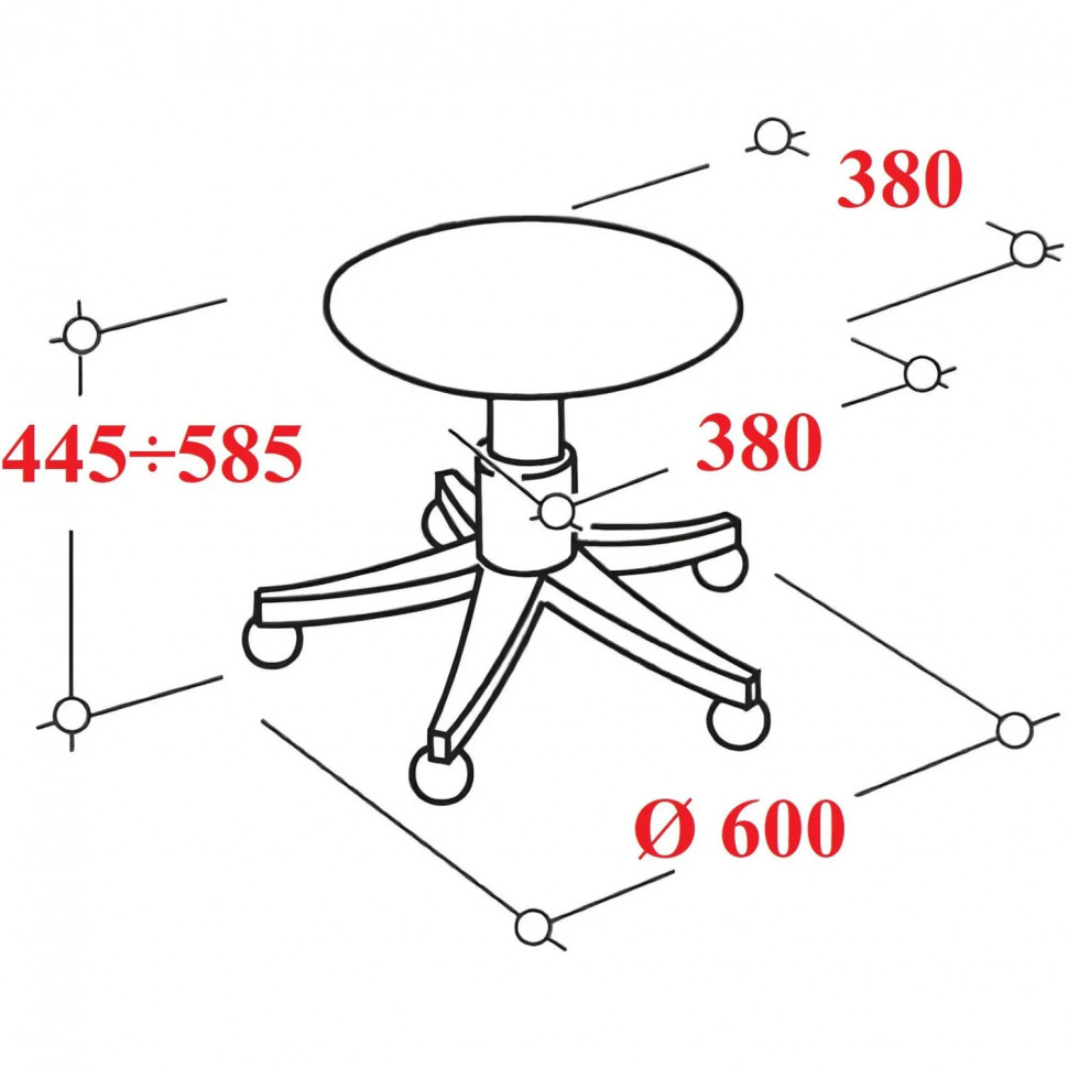 Табурет лаборат. КО _РС01.00.12 без спинки (РС12-201-02-01) кз чер / метал