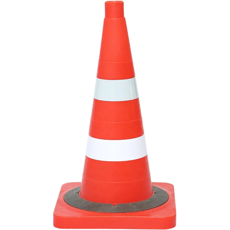 Конус сигнальный 1бел и 1 с/о полоса квадрат основан 510 мм,утяжел КС-2.6.0