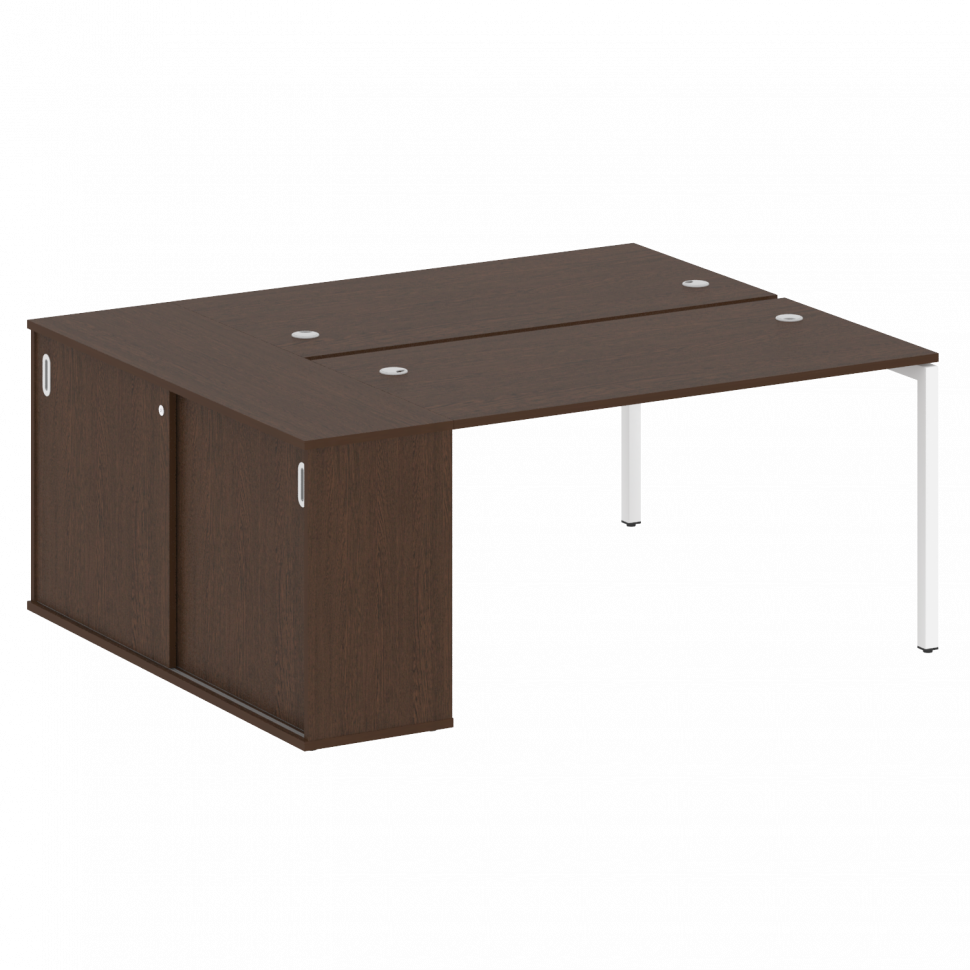 Metal System Quattro Рабочая станция с шкафом-купе на П-образном м/к 40БП.РС-СШК-1.3 Т Венге Цаво/Ме