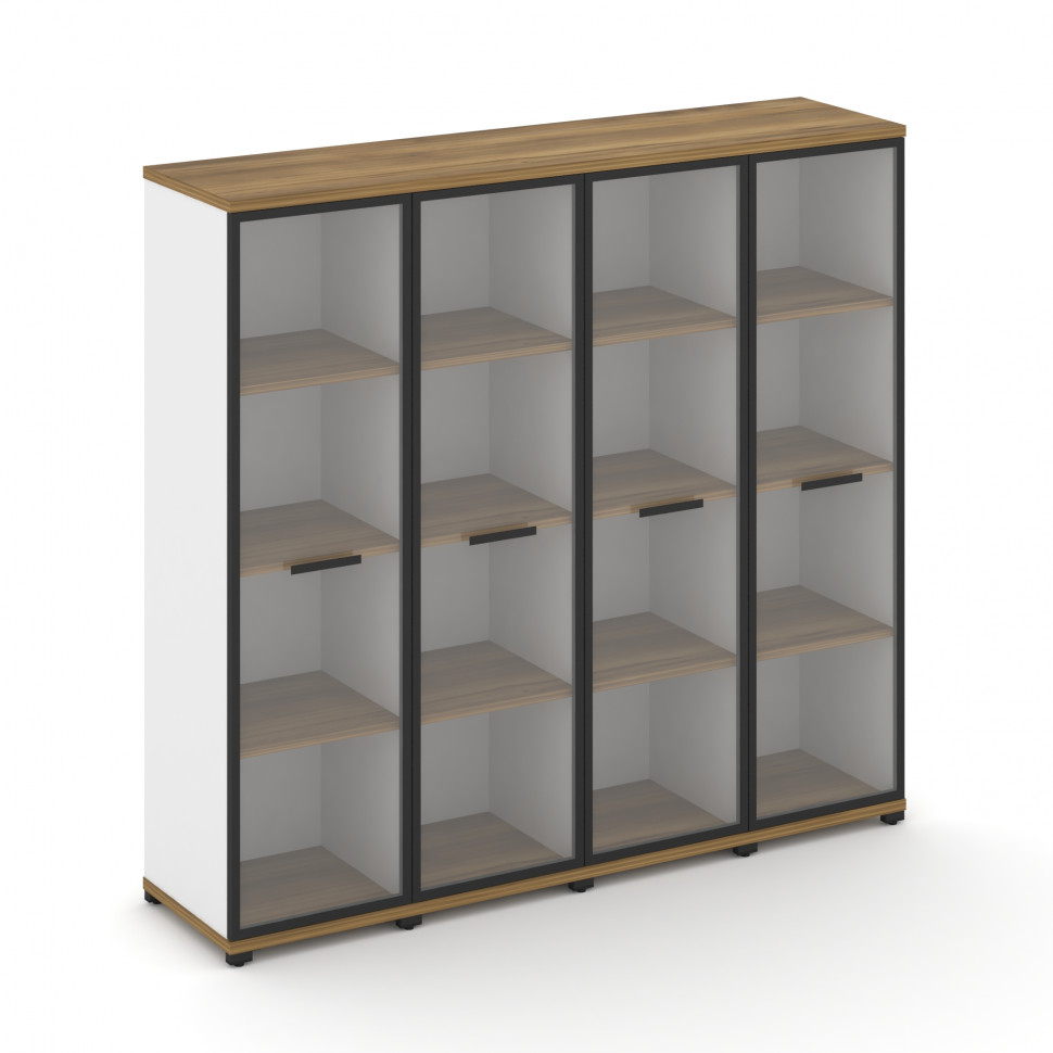 Concept Шкаф 4 узкие секции, 4 ниши CN.STU-446 RPB B Сандал Янтарный/Белый Бриллиант/Металл Черный/П