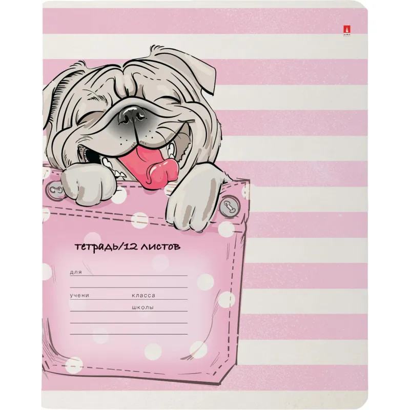 Тетрадь школьная 12 л., кос.лин. КАРМАННЫЕ ЖИВОТНЫЕ в ассорт., 7-12-936/3
