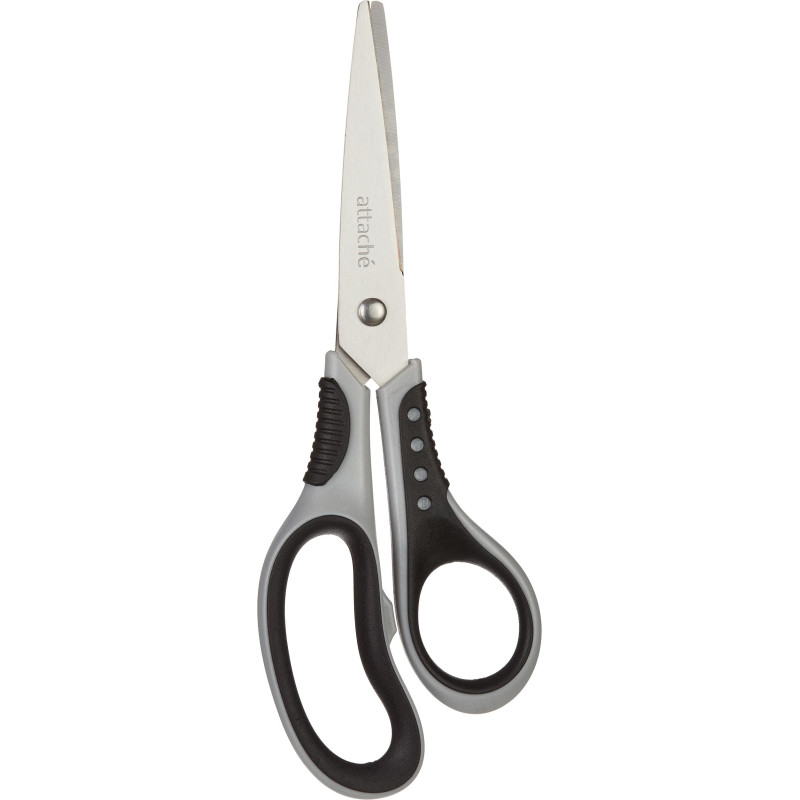 Ножницы Attache Graphite 195 мм с пласт.прорез.анатом.руч.чёр./сер.цв