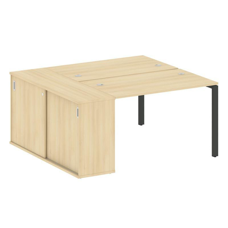 Metal System Рабочая станция с шкафом-купе на П-образном м/к БП.РС-СШК-1.2 Т Акация Лорка/Металл Ант