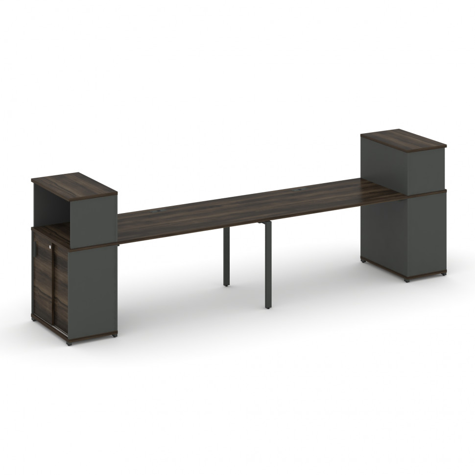 Concept Рабочая станция с опорными шкафом-купе с надставкой низ. CN.ORS-237 A Дуб Мали/Антрацит/Мета