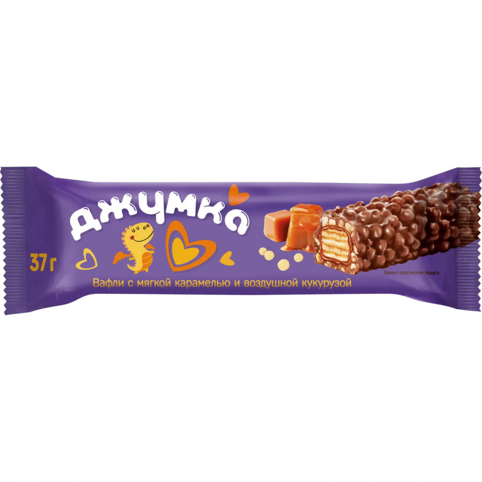 Вафли Джумка с мягкой карамелью и воздушной кукурузой,ш/б 37гx15шт/уп,ЯК329
