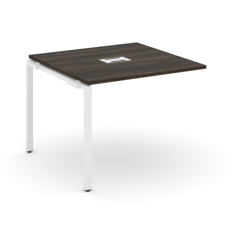 Concept Проходной наборный элемент переговорного стола CN.NPRG-011 Дуб Мали/Металл Белый 980*980*750