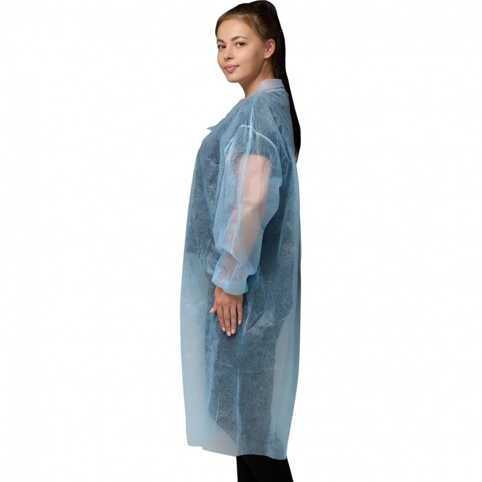 Халат н/с процед, рук.рез, лип, XXL(56-58) пл 30, гол, Комус, 10шт/уп