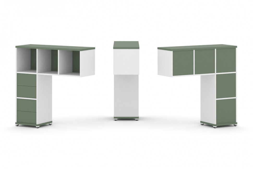 Concept Надставка низкая CN.ONN-003 Кобо/Белый Бриллиант/Металл Белый 1099*365*1130