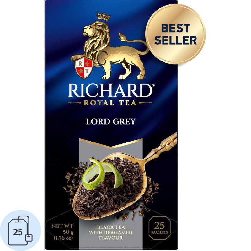 Чай Richard Lord Grey чёрн.аромат. 25x2 сашет