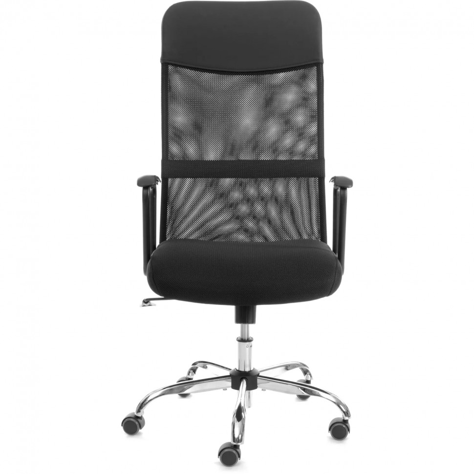 Кресло ТЧ Комус Мебель Easy Chair 619, сетка/экокожа, черный, хром