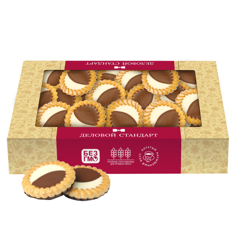 Печенье Деловой Стандарт сдобное 'Неробьянко глазированное' 470гр  