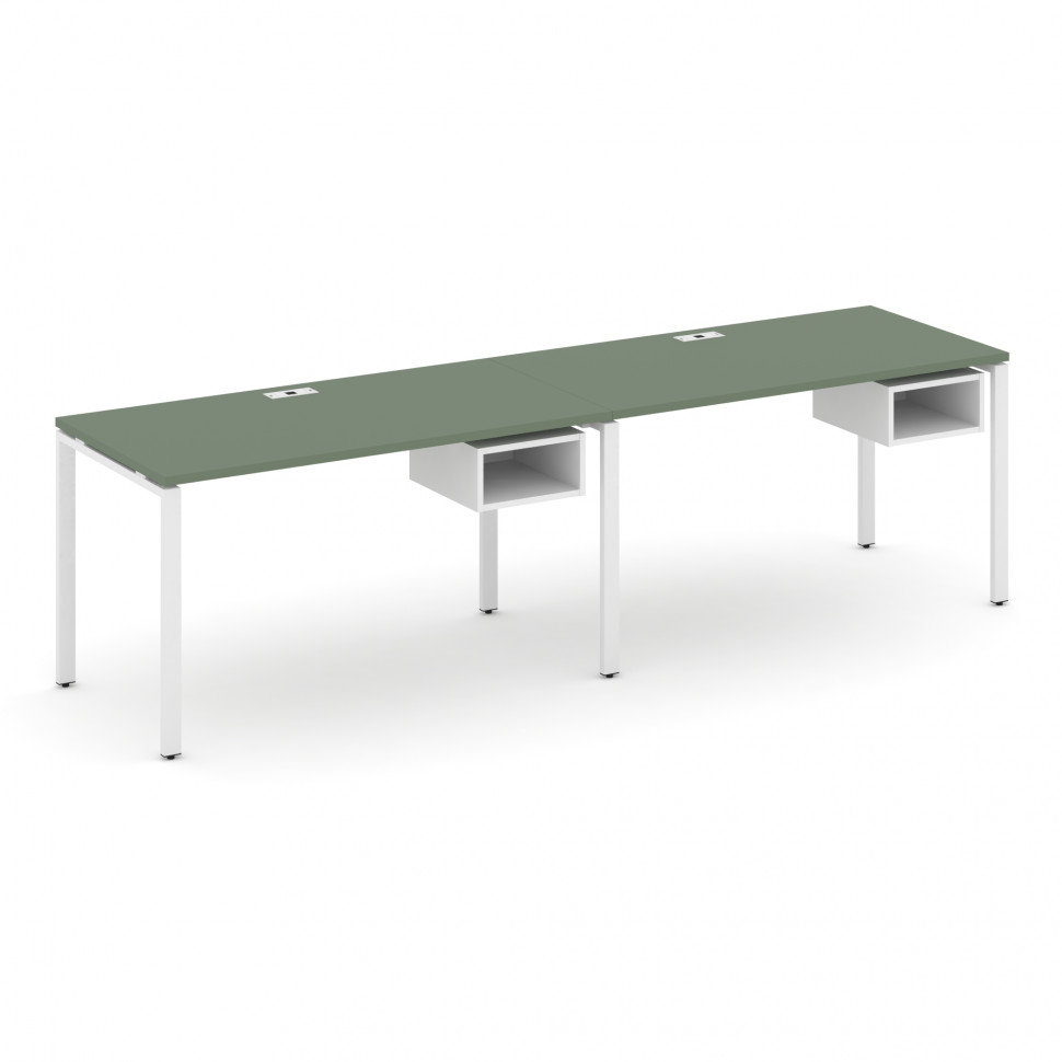 Concept Рабочая станция односторонняя с подвес. тумбами 2 места CN.ORS-103 Кобо/Белый Бриллиант/Мета