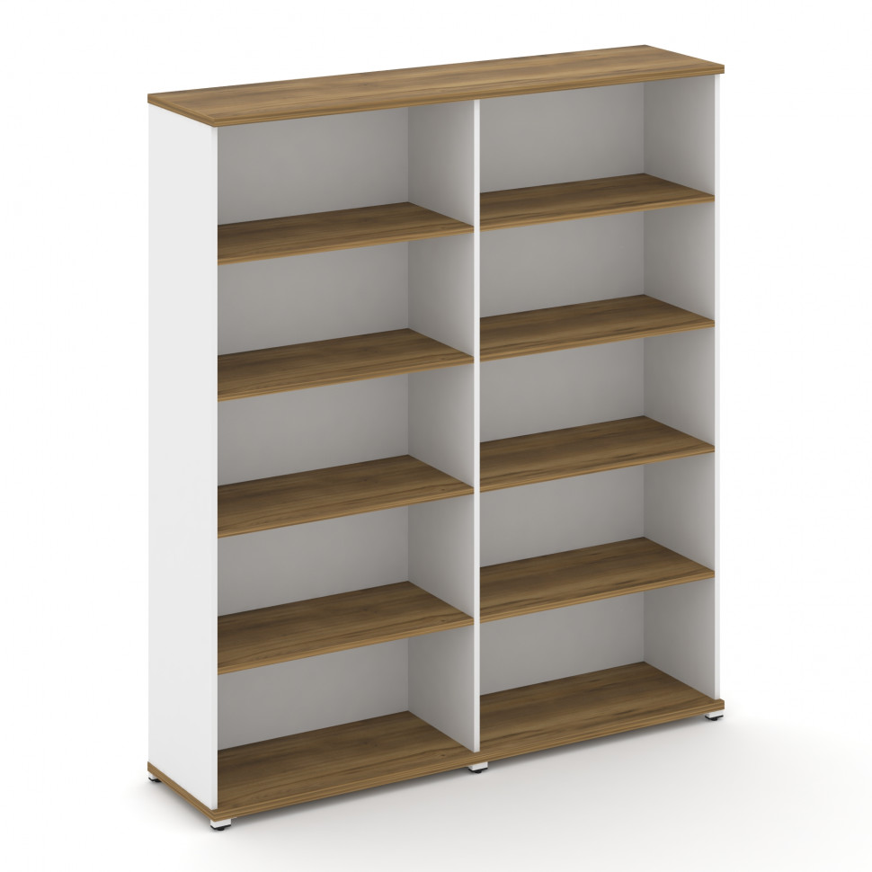 Concept Стеллаж 2 широкие секции, 5 ниш CN.STS-520 Сандал Янтарный/Белый Бриллиант/Металл Белый 1668