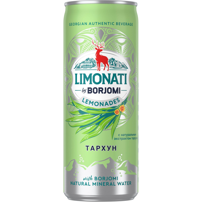 Напиток Боржоми газированный Тархун ж/б, 0.33 л