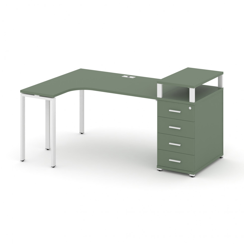 Concept Стол эргономичный CN.SA-405(L) W Кобо/Металл Белый 1800*1180*917 Concept Стол эргономичный CN.SA-405(L) W Кобо/Металл Белый 1800*1180*917