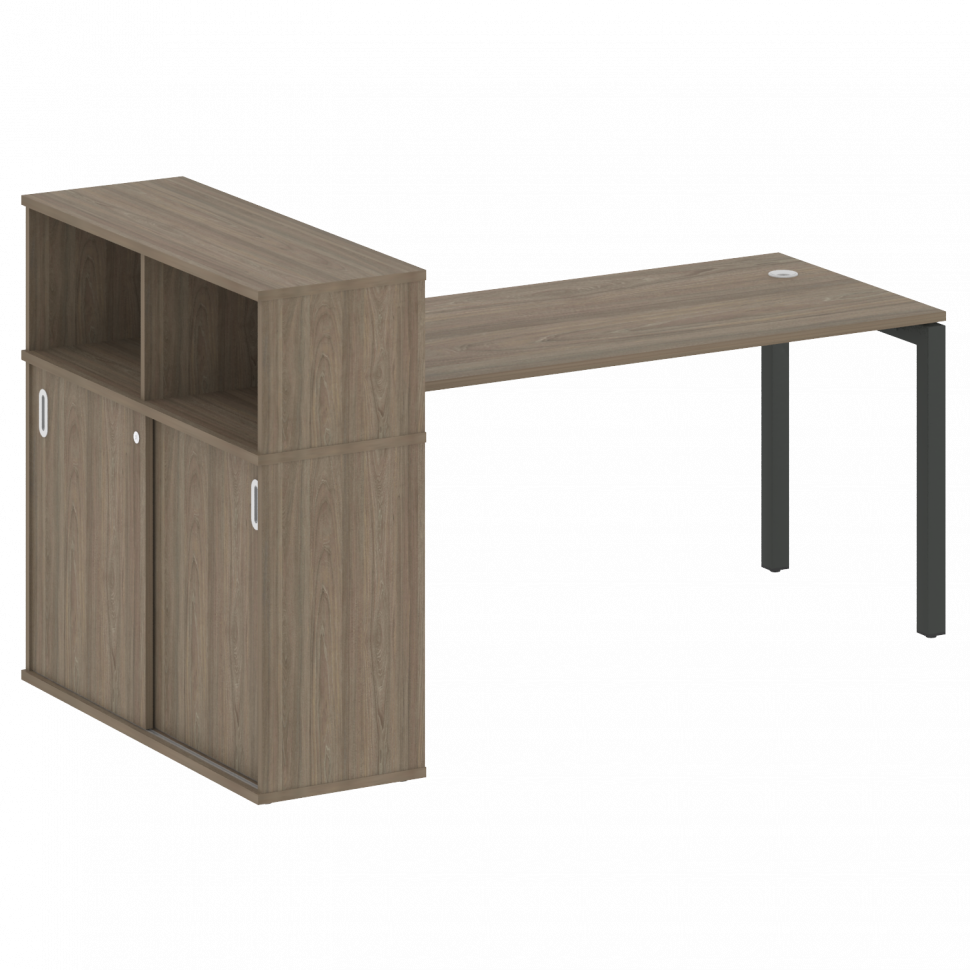 Metal System Quattro Стол письменный с шкафом-купе на П-образном м/к 50БП.РС-СШК-3.4 Т Вяз Благородн Metal System Quattro Стол письменный с шкафом-купе на П-образном м/к 50БП.РС-СШК-3.4 Т Вяз Благородн