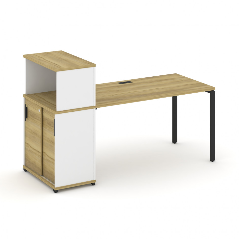 Concept Стол рабочий с опорным шкафом-купе с надставкой низ. CN.SP-239 B Дуб Винченцо/Белый Бриллиан