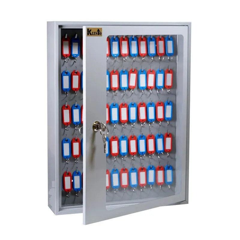 Шкаф для ключей Klesto SKB-65 на 65 ключей, металл/стекло, серый