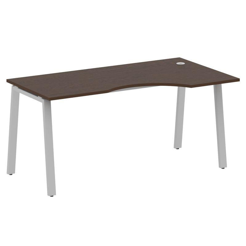 Metal System Стол криволинейный правый на А-образном м/к БА.СА-1 (R) Венге Цаво/Металл Серый 1600*90