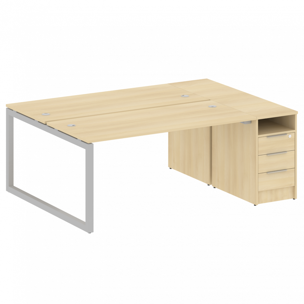 Metal System Quattro Рабочая станция с тумбой на О-образном м/к 50БО.РС-СТП-2.4 Акация Лорка/Металл Metal System Quattro Рабочая станция с тумбой на О-образном м/к 50БО.РС-СТП-2.4 Акация Лорка/Металл