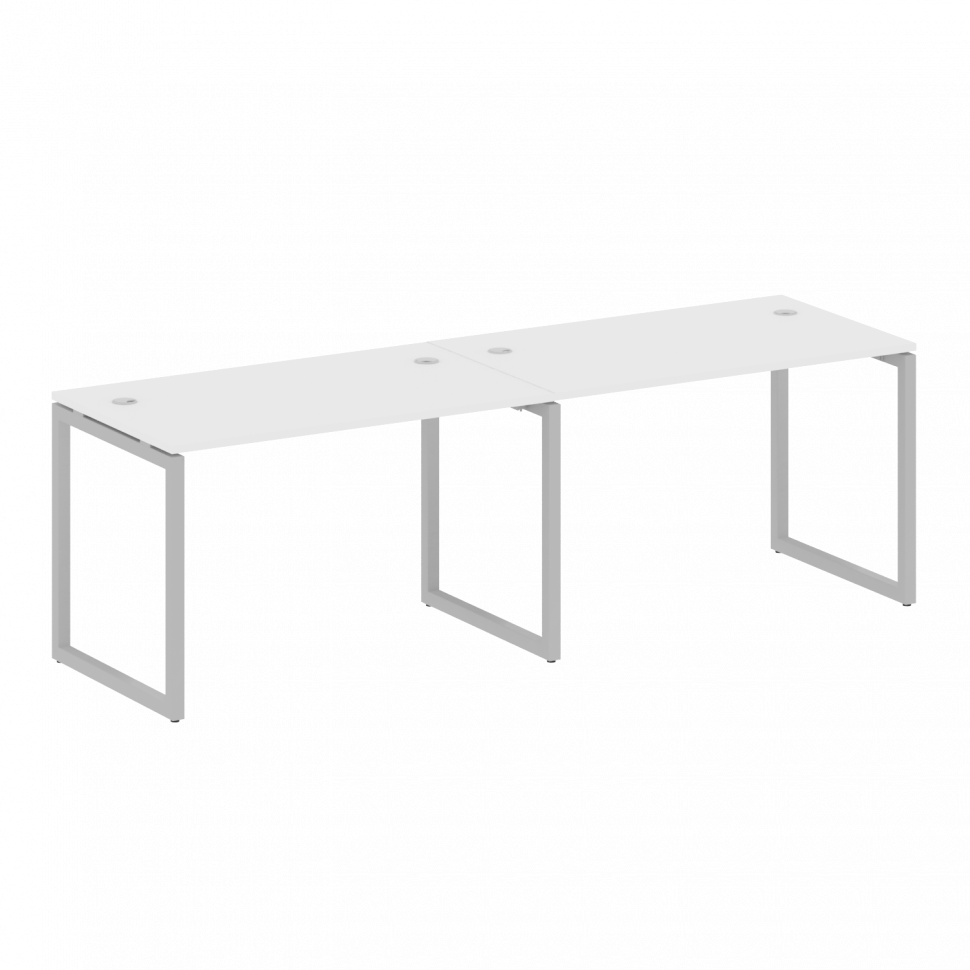 Metal System Quattro Рабочая станция на 2 места на О-образном м/к 40БО.СМ-2.2 Белый/Металл Серый 240
