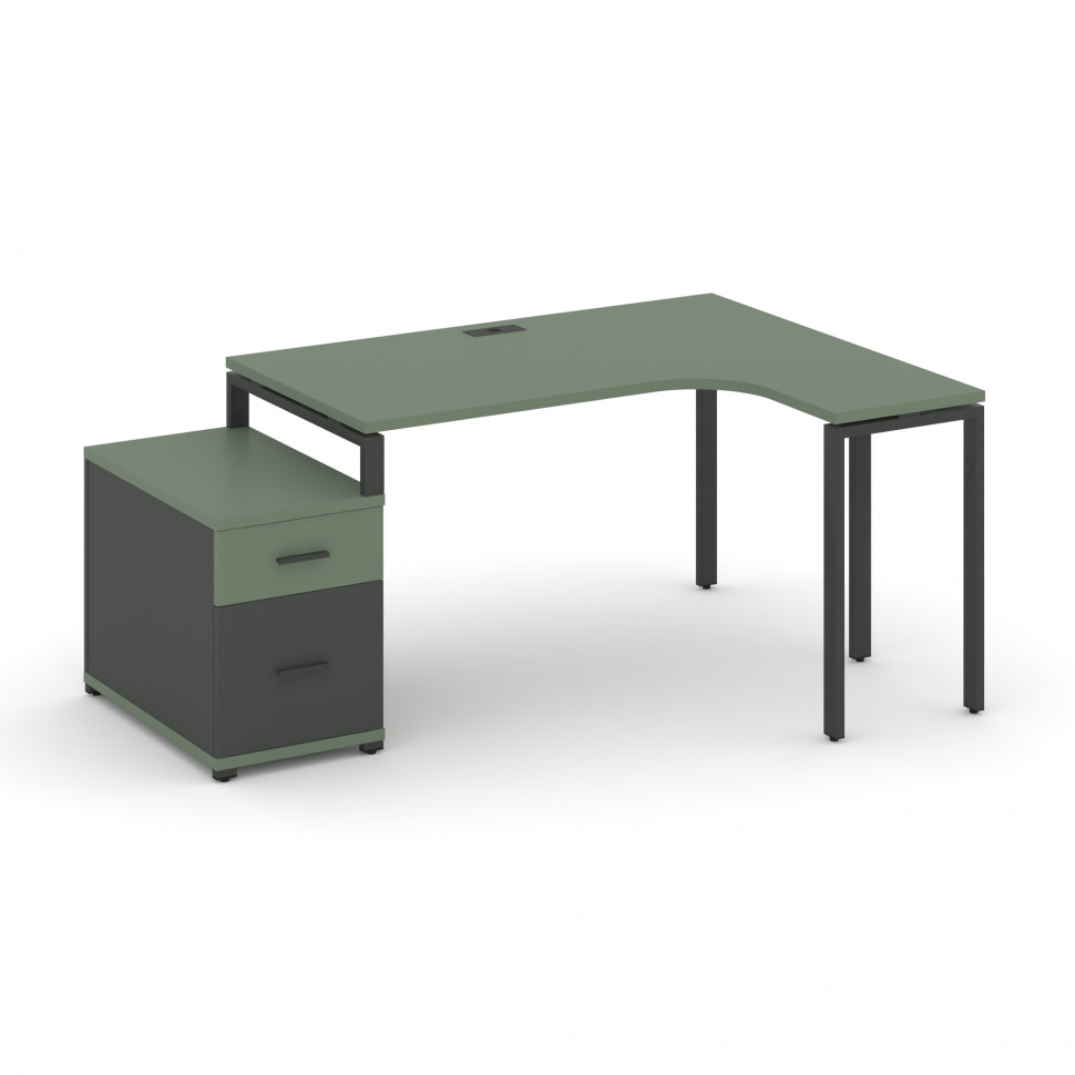 Concept Стол эргономичный с опорной тумбой CN.SA-302(R) A Кобо/Антрацит/Металл Антрацит 1380/1746*11 Concept Стол эргономичный с опорной тумбой CN.SA-302(R) A Кобо/Антрацит/Металл Антрацит 1380/1746*11