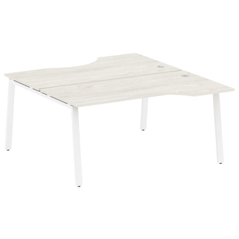 Metal System Рабочая станция криволинейная на А-образном м/к БА.РАС-СА-2.1 Дуб Наварра/Металл Белый