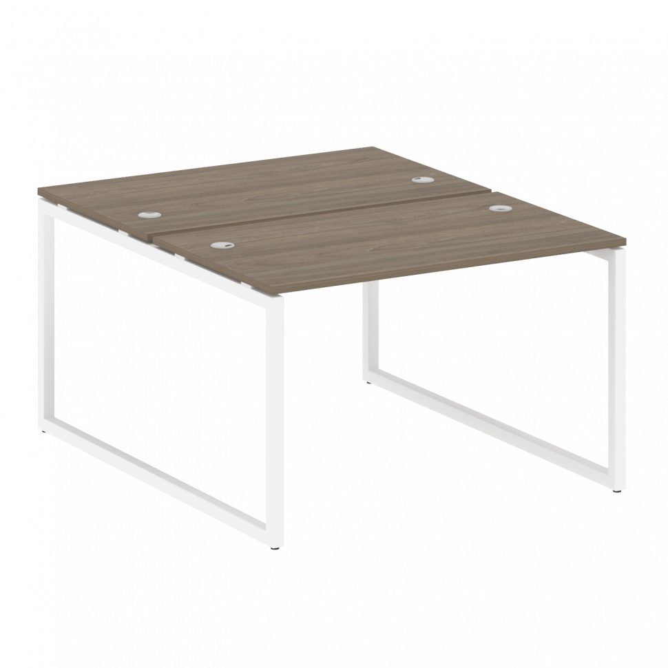 Metal System Quattro Рабочая станция на О-образном м/к 40БО.РАС-СП-2.2 Вяз Благородный/Металл Белый