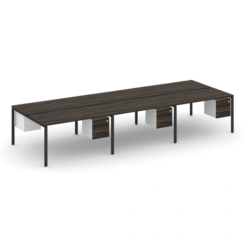 Concept Рабочая станция двухсторонняя с подвес. тумбами на 6 мест CN.DRS-155 B Дуб Мали/Белый Брилли Concept Рабочая станция двухсторонняя с подвес. тумбами на 6 мест CN.DRS-155 B Дуб Мали/Белый Брилли