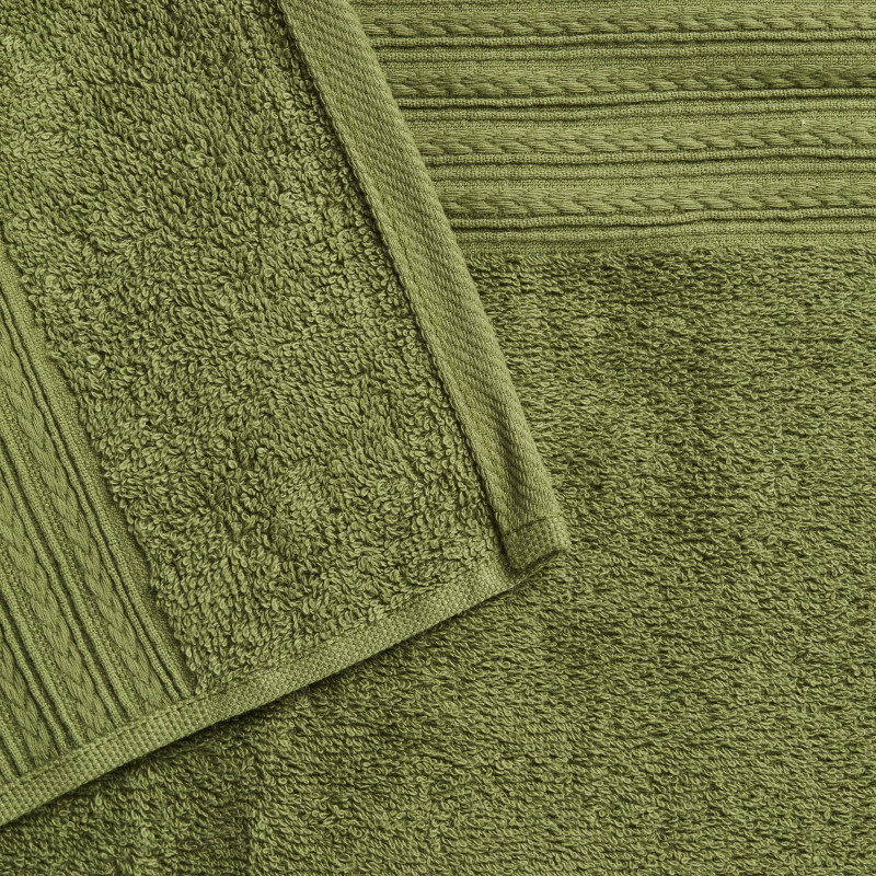 Набор полотенец махровых Luscan/бордюр 400г/м2, 70х140 оливков, 5 шт/уп