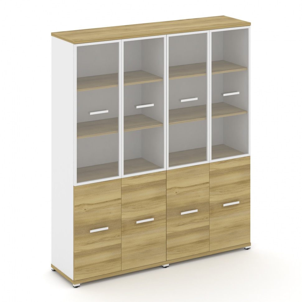 Concept Шкаф 2 широкие секции, 5 ниш CN.STS-522 RPW W Дуб Винченцо/Белый Бриллиант/Металл Белый/Проз Concept Шкаф 2 широкие секции, 5 ниш CN.STS-522 RPW W Дуб Винченцо/Белый Бриллиант/Металл Белый/Проз