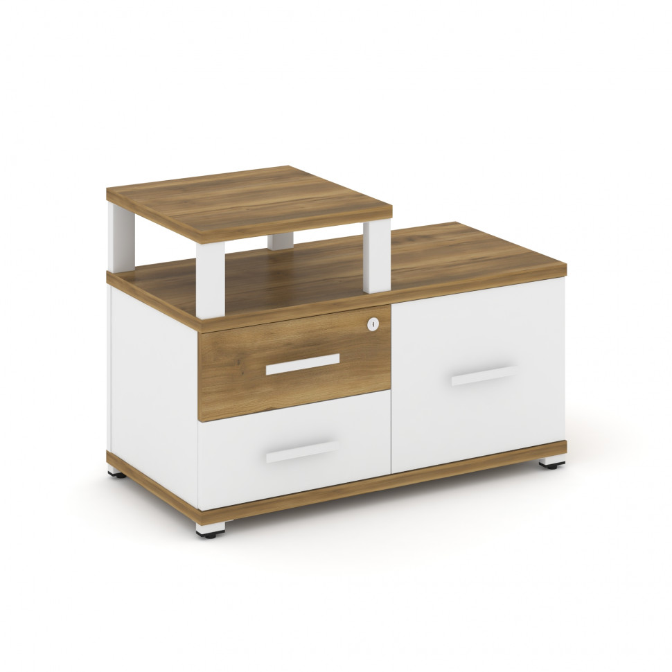 Concept Тумба приставная широкая 2 ящ.+1 распаш. фасад с надставкой узкой CN.TSP-005 W Сандал Янтарн
