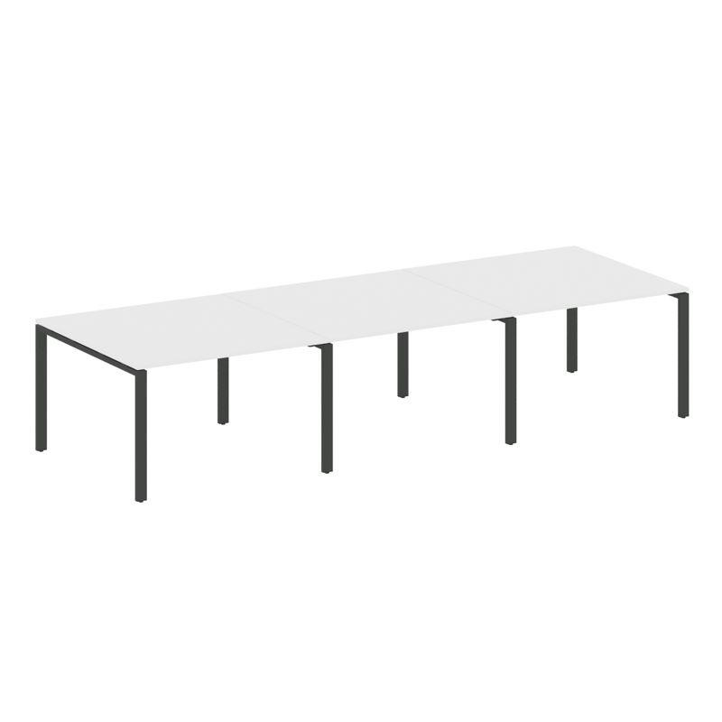 Metal System Переговорный стол (3 столешницы) на П-оразном м/к БП.ПРГ-3.2 Белый/Металл Антрацит 3600