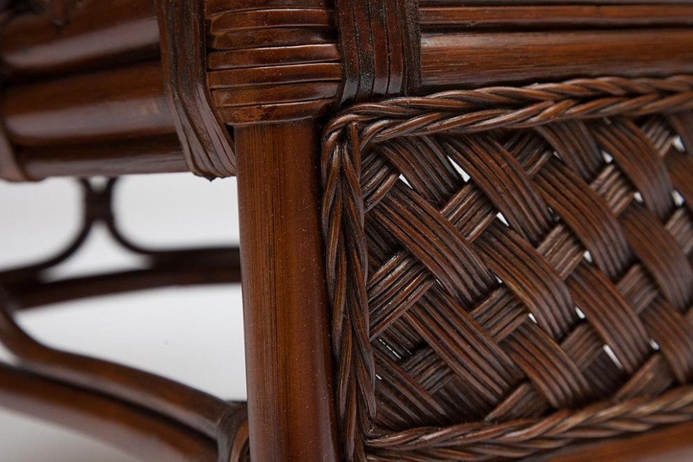 Комплект для отдыха "Andrea/Андреа" (диван + 2 кресла + журн. столик со стеклом + подушки) пекан античн. орех, ткань рубчик, цвет кремовый