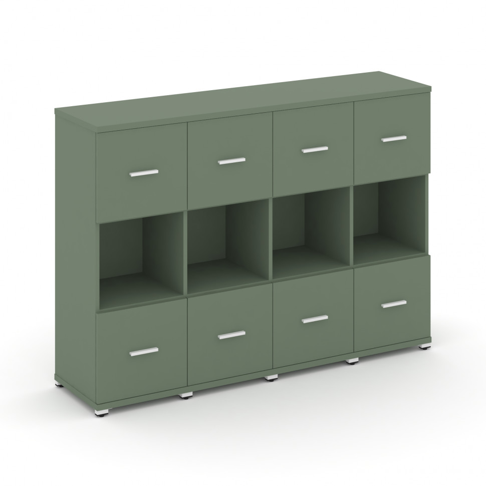 Concept Шкаф 4 узкие секции, 3 ниши CN.STU-345 W Кобо/Металл Белый 1668*420*1186