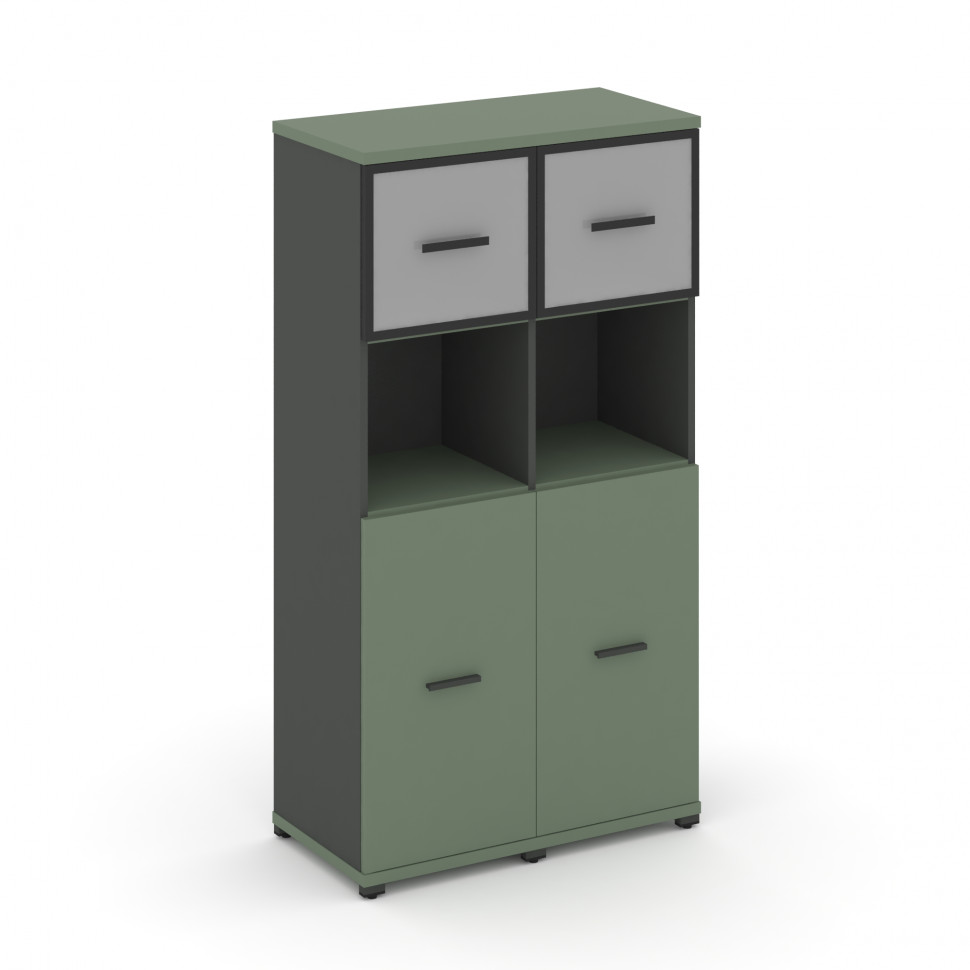 Concept Шкаф 2 узкие секции, 4 ниши CN.STU-425 RMB A Кобо/Антрацит/Металл Антрацит/Сатин 836*420*155