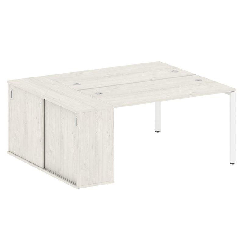 Metal System Рабочая станция с шкафом-купе на П-образном м/к БП.РС-СШК-1.3 Т Дуб Наварра/Металл Белы Metal System Рабочая станция с шкафом-купе на П-образном м/к БП.РС-СШК-1.3 Т Дуб Наварра/Металл Белы