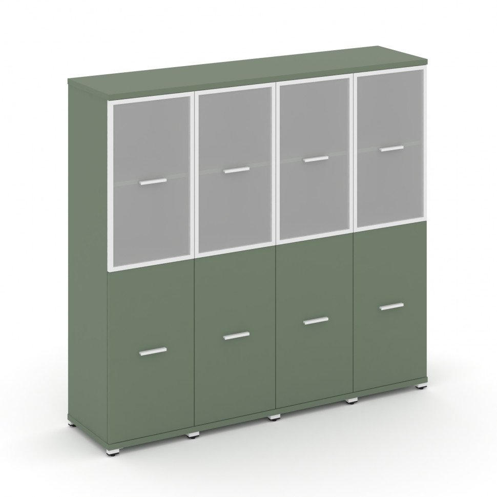 Concept Шкаф 4 узкие секции, 4 ниши  CN.STU-442 RMW W Кобо/Металл Белый/Сатин 1668*420*1554